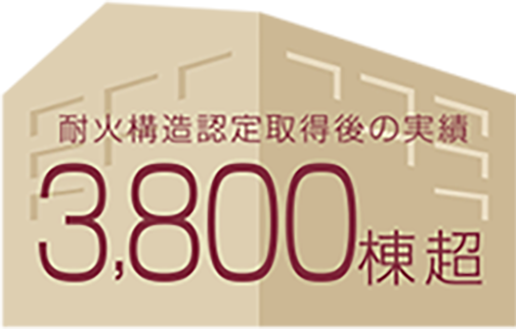 耐火構造認定取得後、3,800棟を超える実績