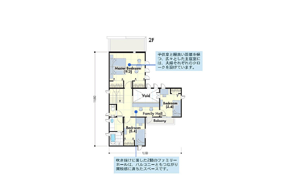 MODEL CASE 3 2F間取り図