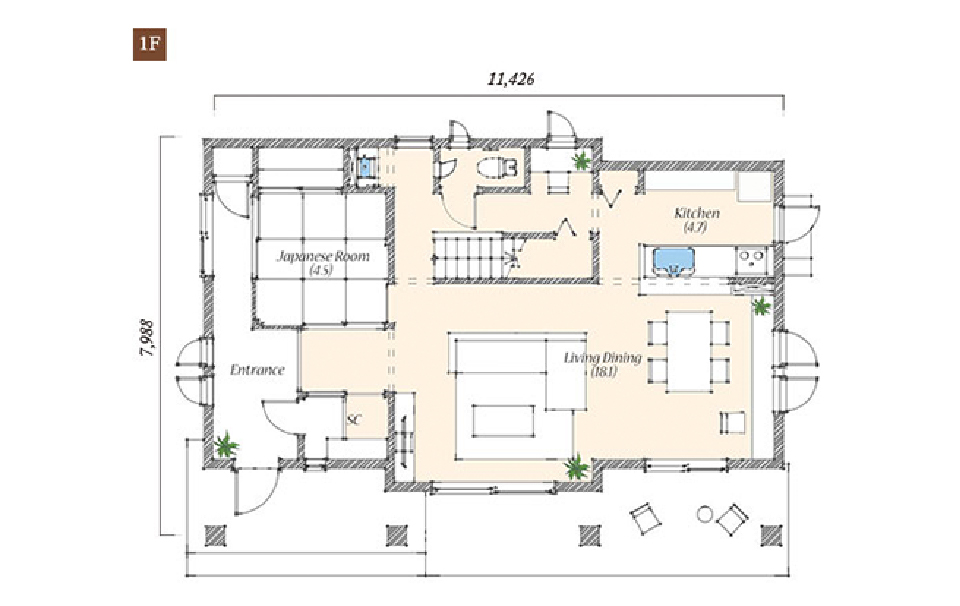 Variation Plan 1F間取り図